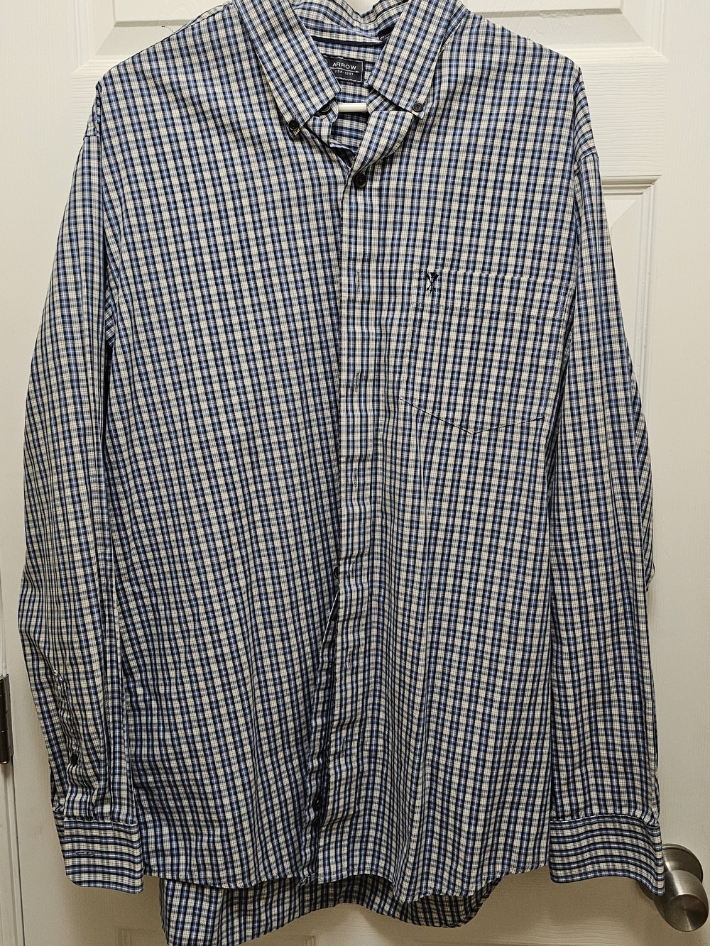 Arrow Men's Blue & White Checked Button-Down Shirt